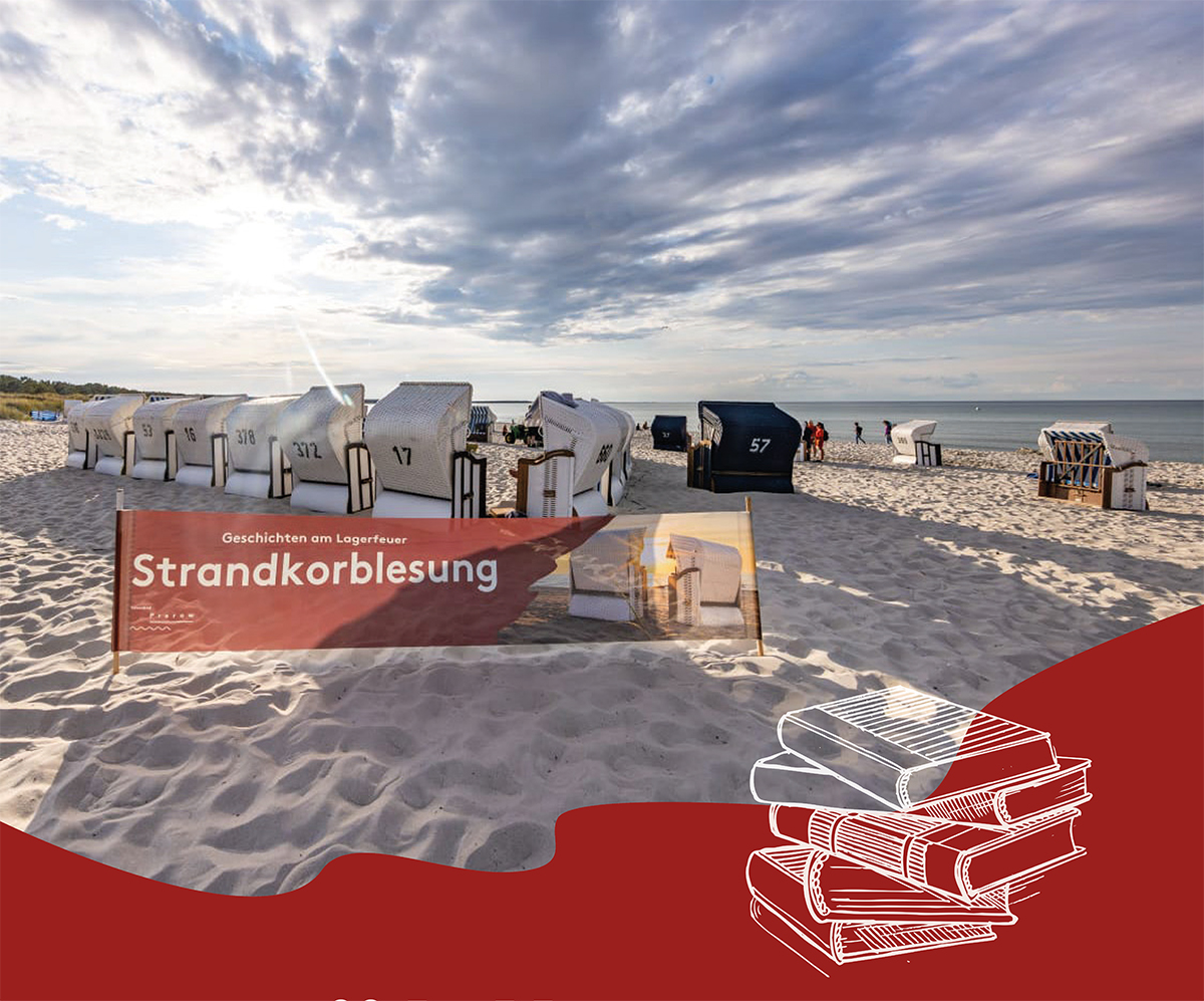 Strandkorblesungen an der Seebrücke in Prerow
