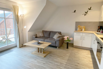 Couch und Küchenzeile