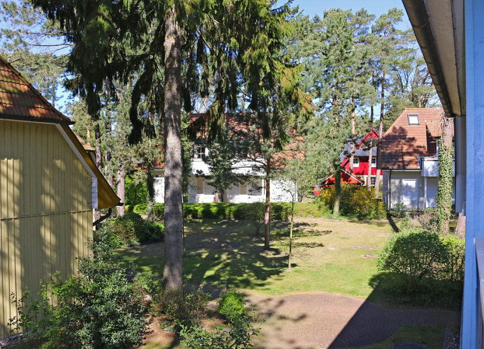 Blick vom Balkon ins Grüne