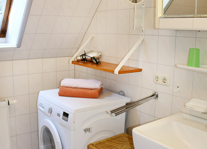 Bad (I) im unteren Bereich der Wohnung / mit Dusche, WC, Waschmaschine